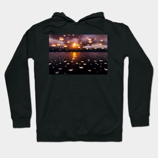 Sunset Lake Raindrops At The Break Of Sunset Hoodie